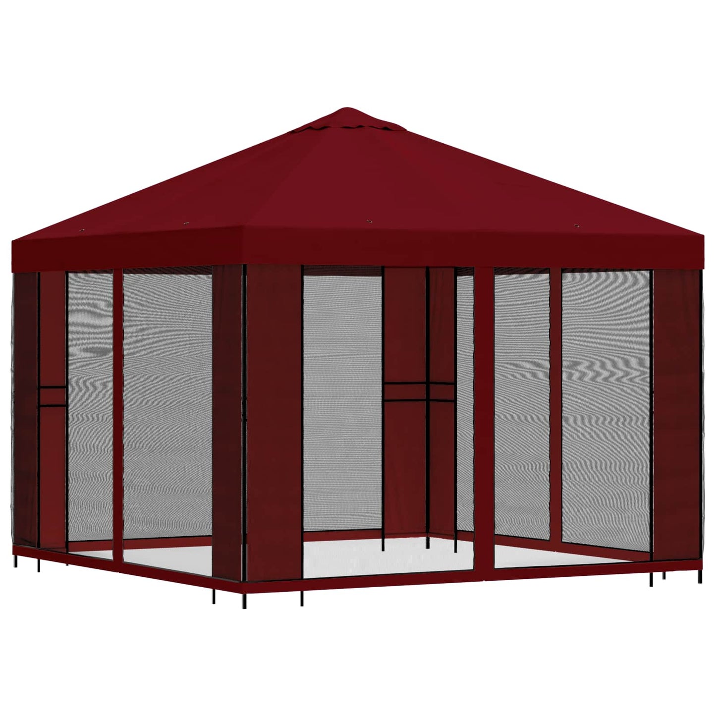 Tuin Gazebo met Zijwanden 3 x 3 m Bordeauxrood