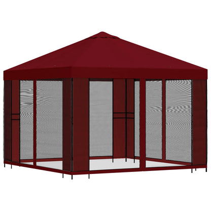 Tuin Gazebo met Zijwanden 3 x 3 m Bordeauxrood