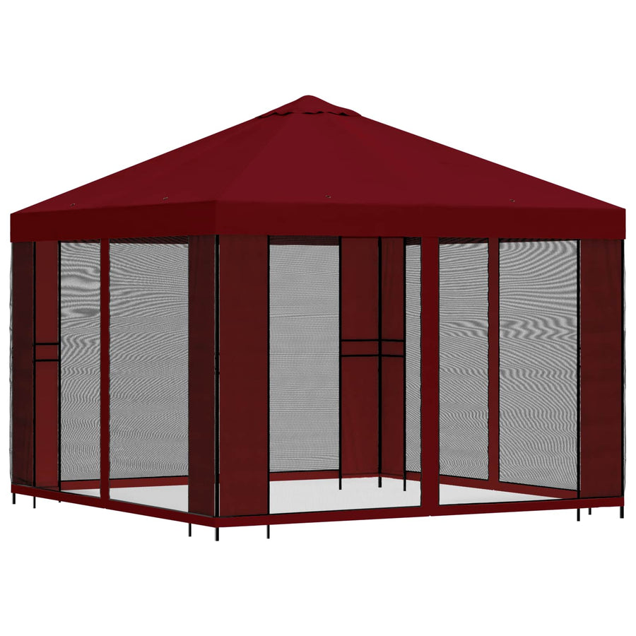 Tuin Gazebo met Zijwanden 3 x 3 m Bordeauxrood