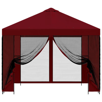 Tuin Gazebo met Zijwanden 3 x 3 m Bordeauxrood