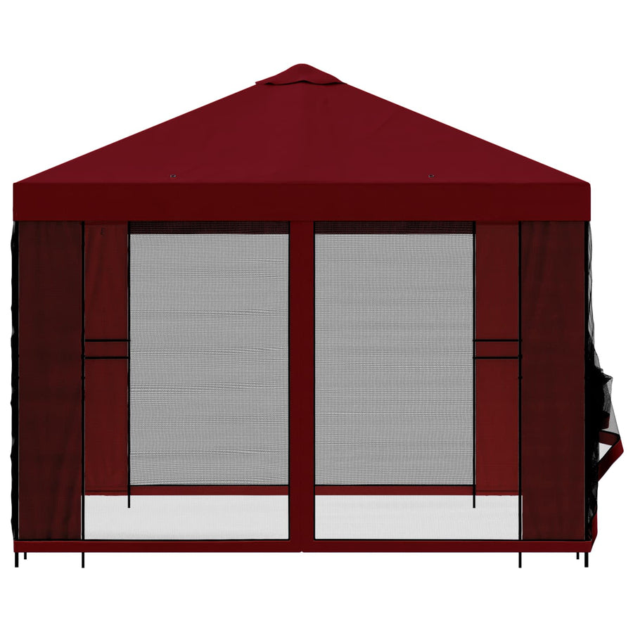 Tuin Gazebo met Zijwanden 3 x 3 m Bordeauxrood