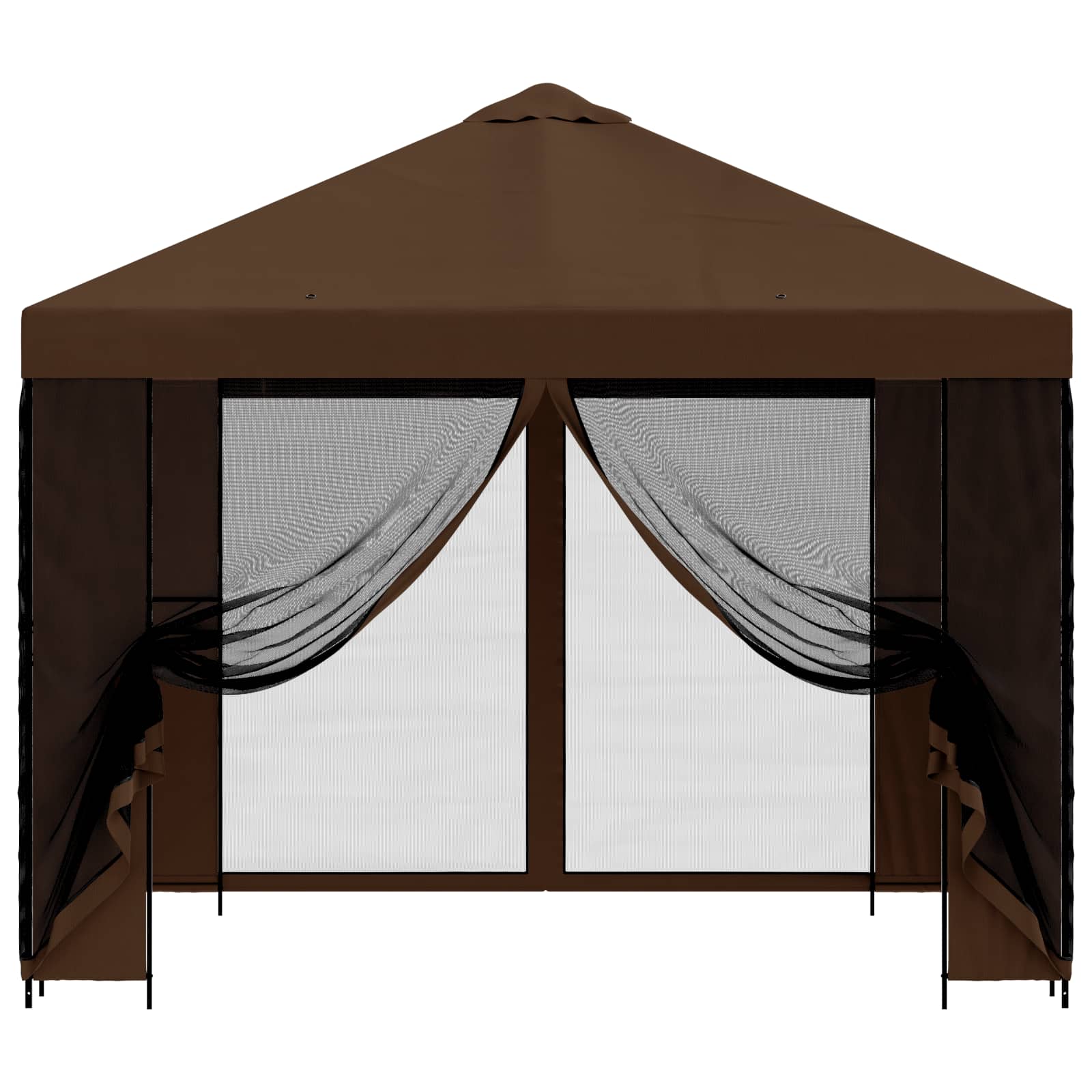 Tuin Gazebo met Zijwanden 3 x 3 m Bruin Polyester en staal 190