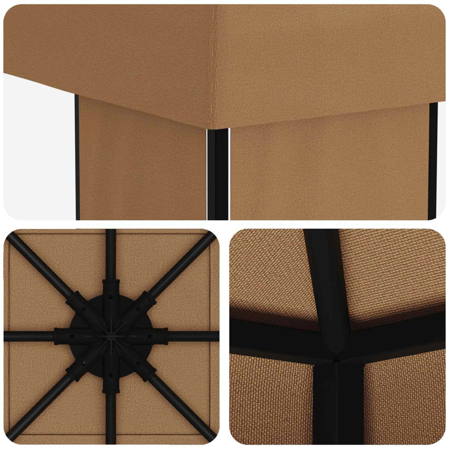 Prieel 4 × 3 m Beige Polyester en staal 190