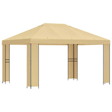 Prieel 4 × 3 m Crèmekleurig Polyester en staal 190