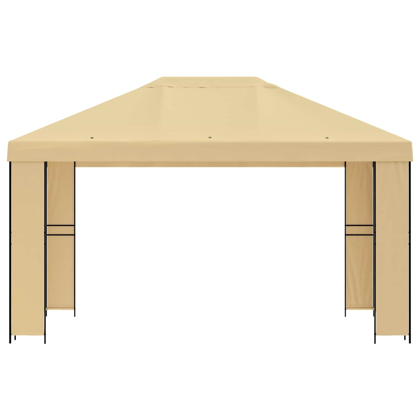 Prieel 4 × 3 m Crèmekleurig Polyester en staal 190