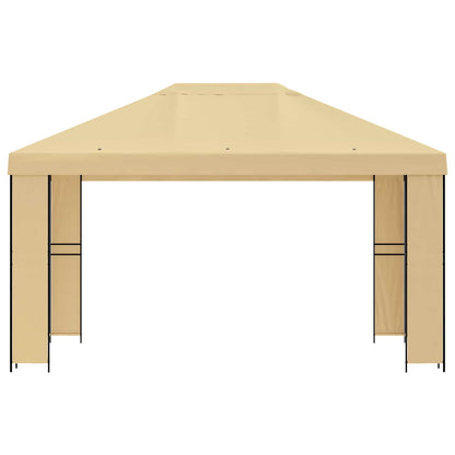 Prieel 4 × 3 m Crèmekleurig Polyester en staal 190