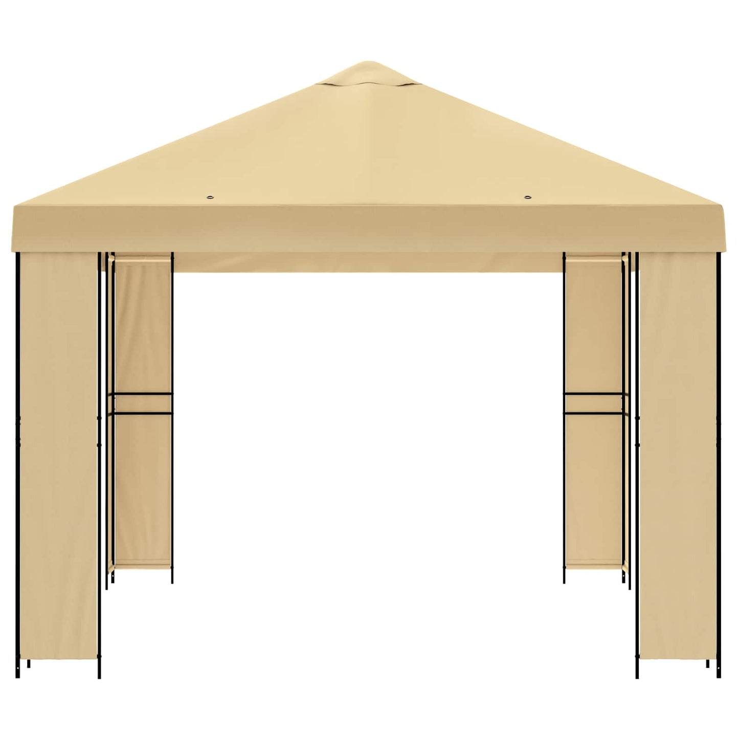 Prieel 4 × 3 m Crèmekleurig Polyester en staal 190