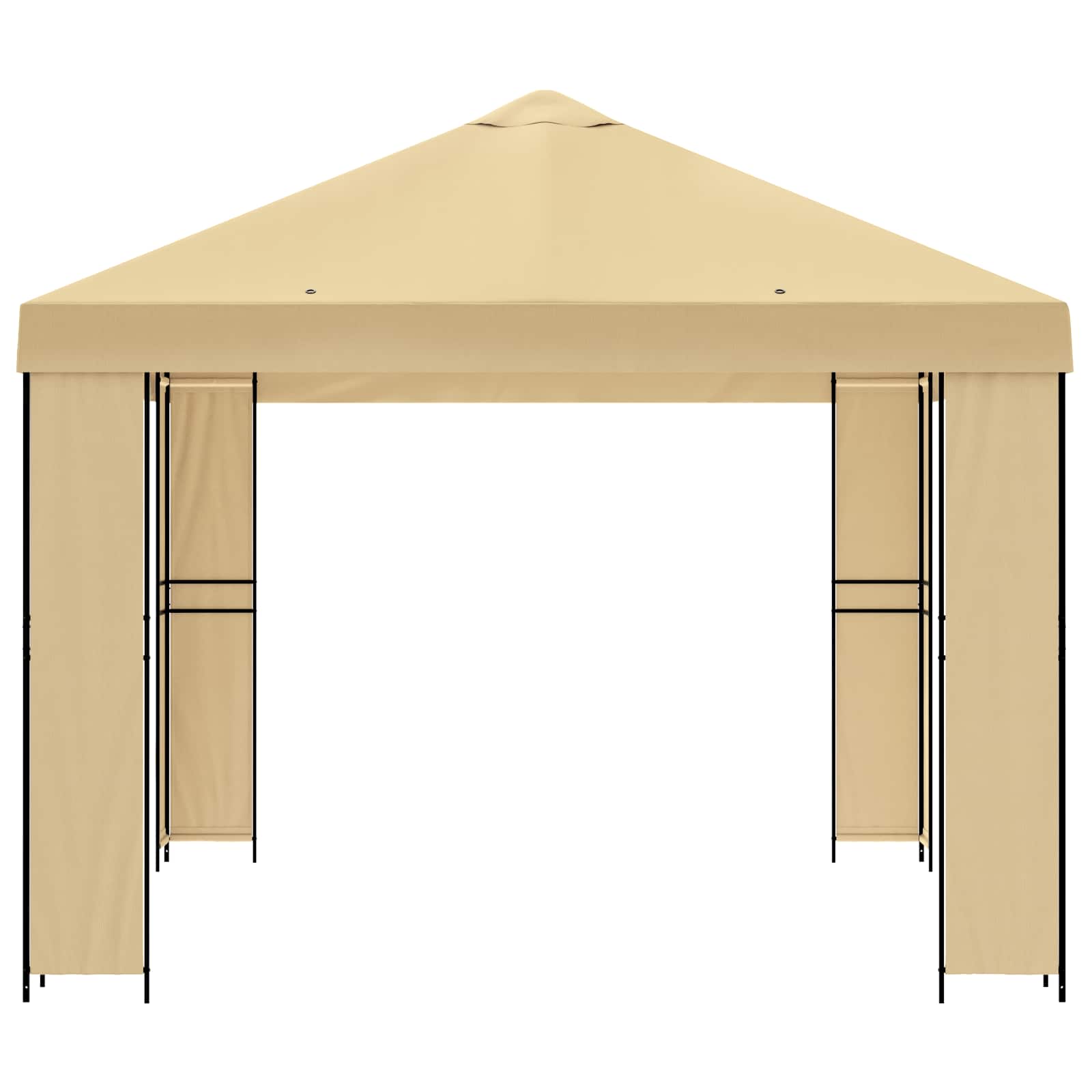 Prieel 4 × 3 m Crèmekleurig Polyester en staal 190