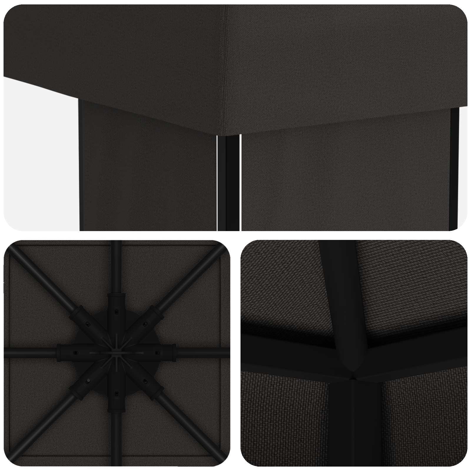 Prieel 4 × 3 m Antracietkleurig Polyester en staal 190
