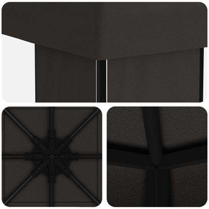 Prieel 4 × 3 m Antracietkleurig Polyester en staal 190
