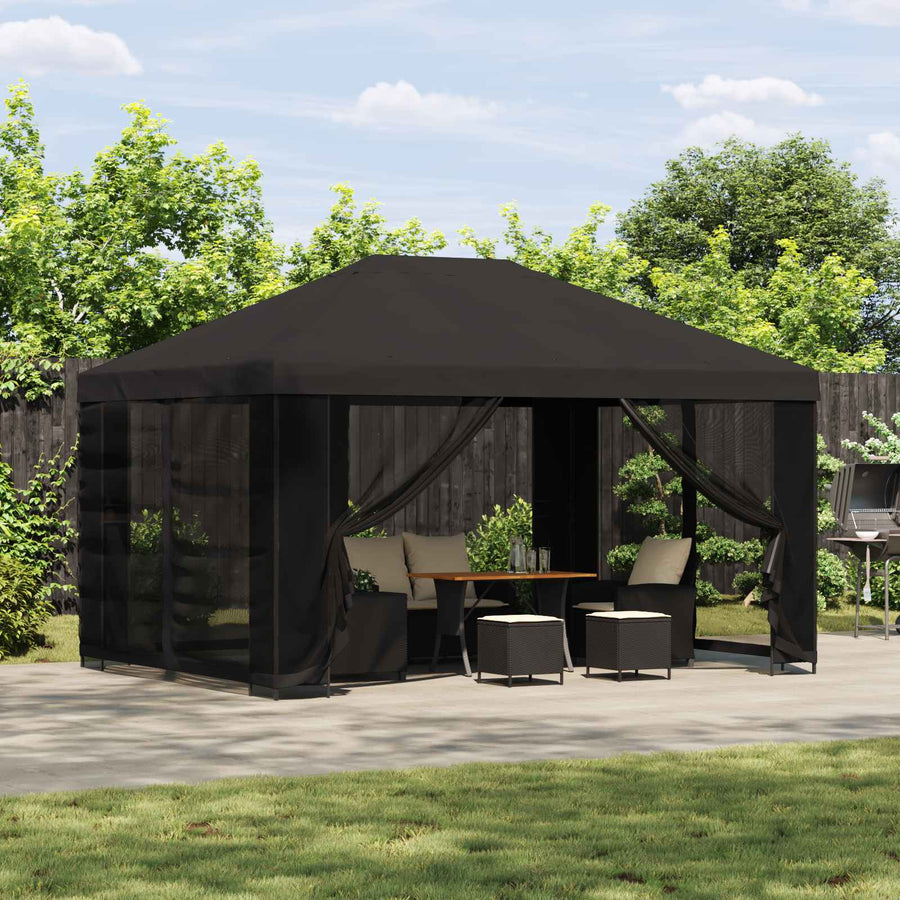 Prieel 4 × 3 m Antracietkleurig Polyester en staal 190
