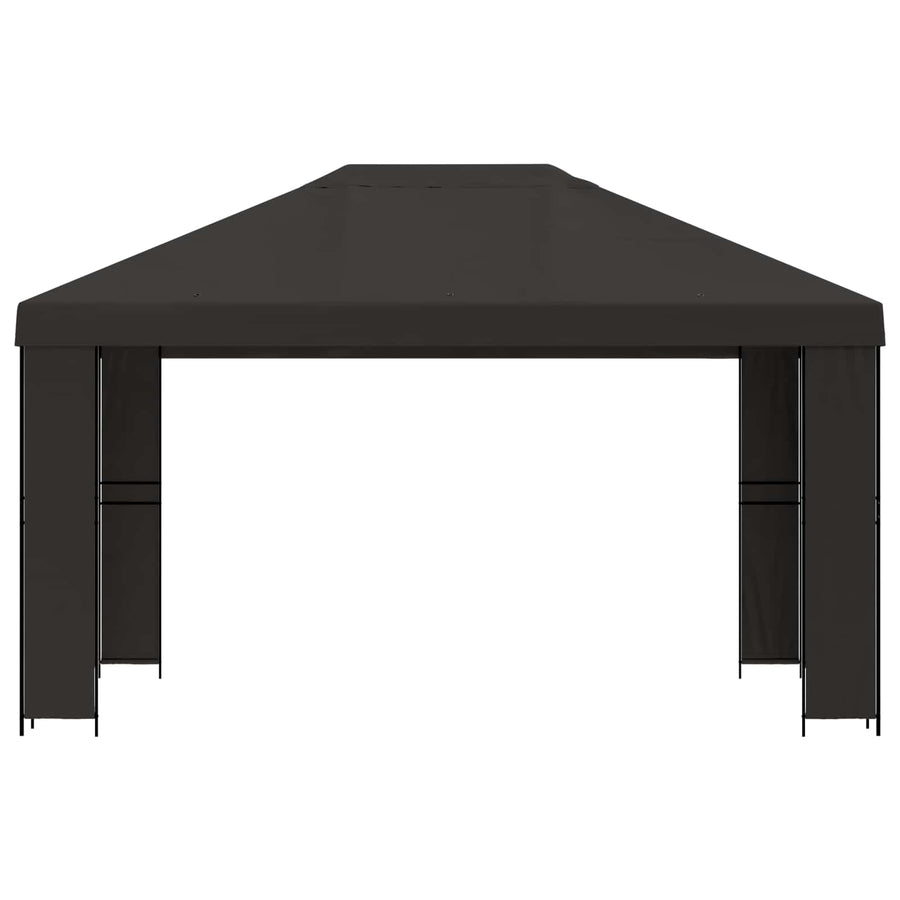 Prieel 4 × 3 m Antracietkleurig Polyester en staal 190