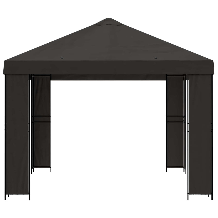 Prieel 4 × 3 m Antracietkleurig Polyester en staal 190