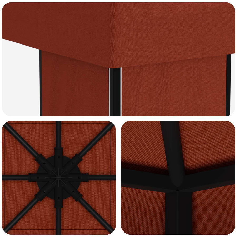 Prieel 4 × 3 m Terracotta Polyester en staal 190