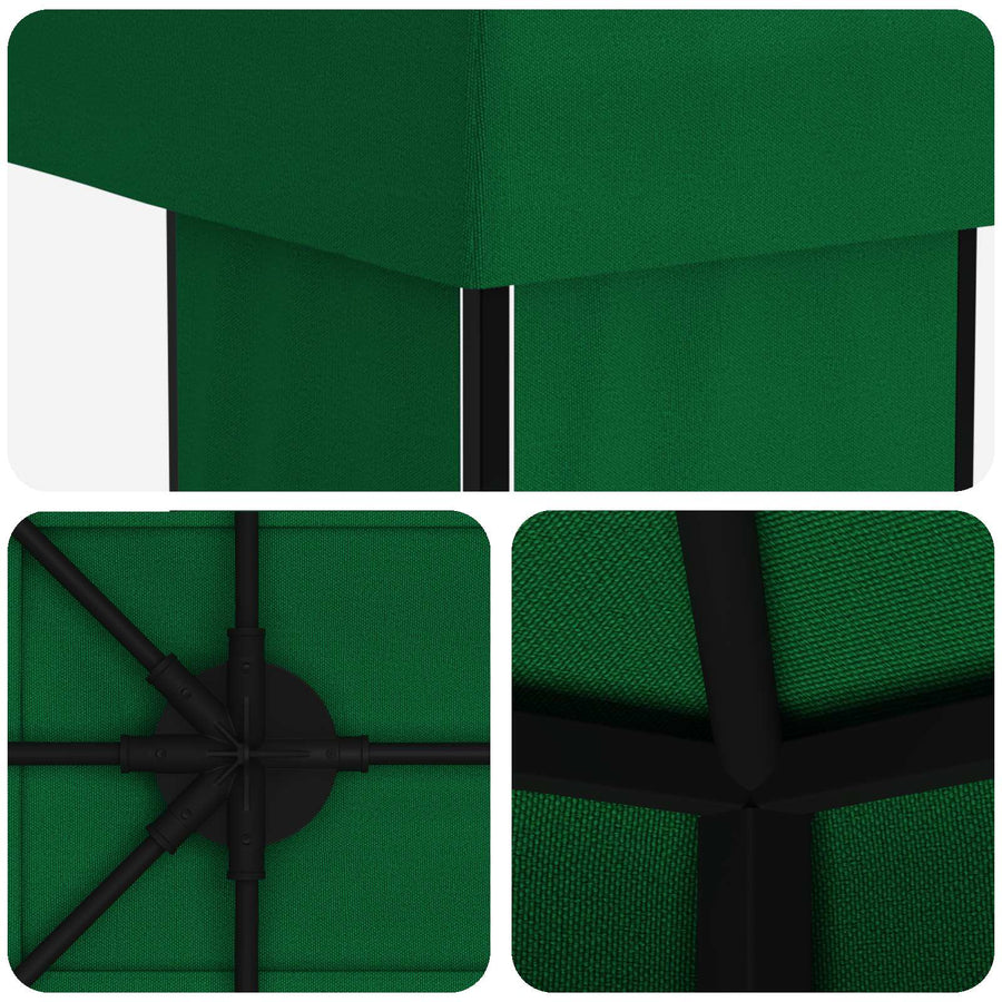 Prieel 4 × 3 m Groen Polyester en staal 190