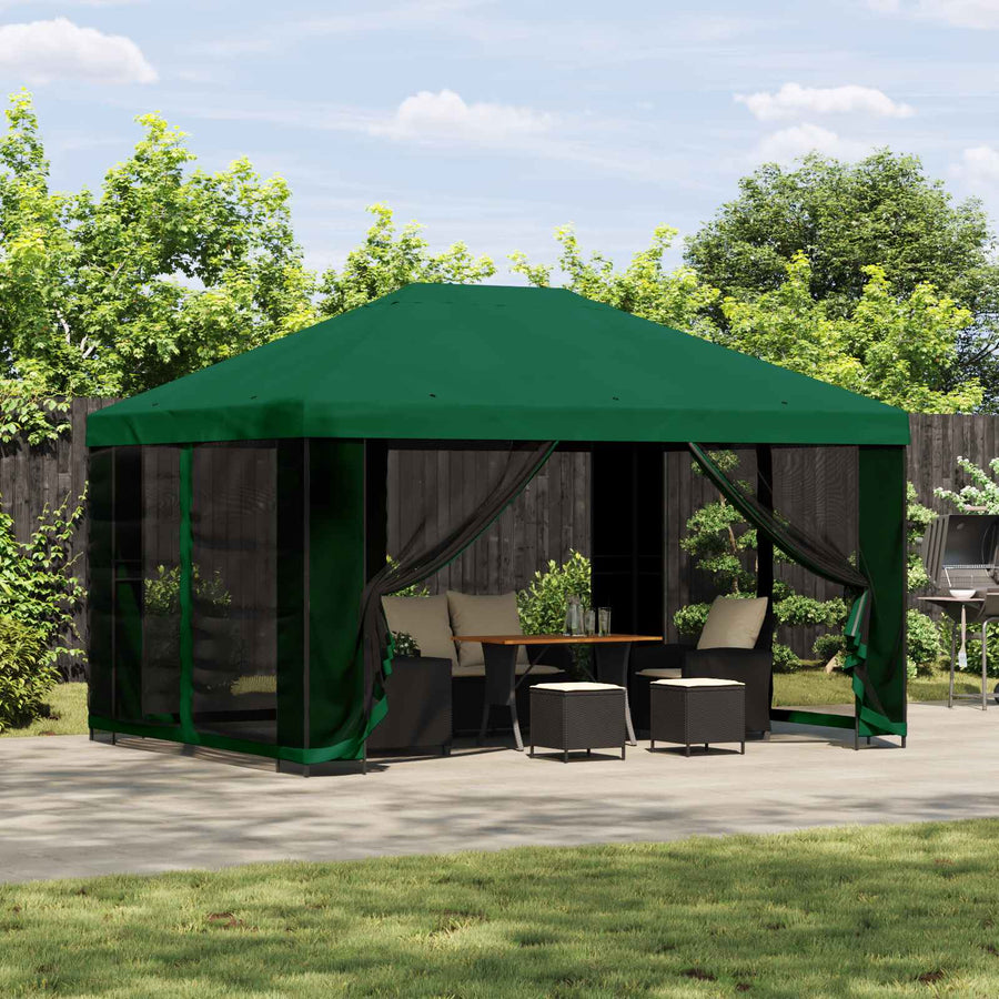 Prieel 4 × 3 m Groen Polyester en staal 190