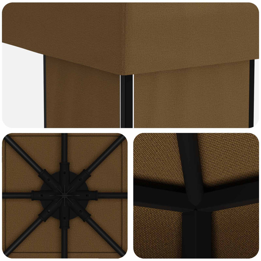 Prieel 4 × 3 m Taupe Polyester en staal 190