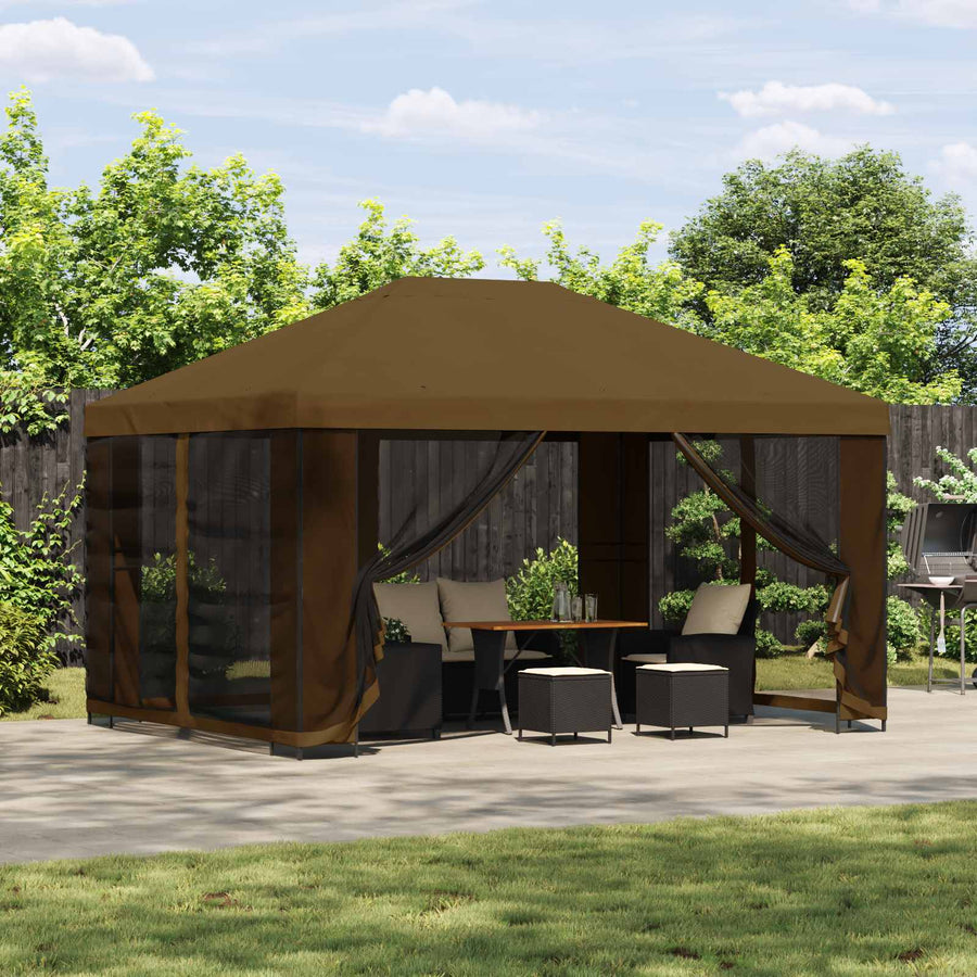 Prieel 4 × 3 m Taupe Polyester en staal 190