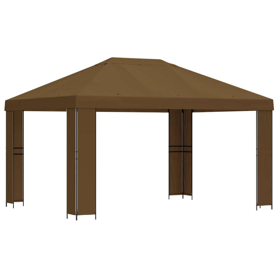 Prieel 4 × 3 m Taupe Polyester en staal 190