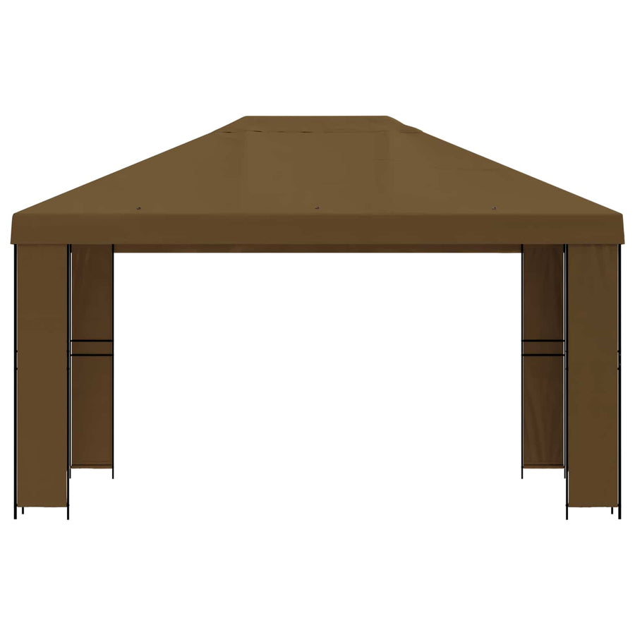 Prieel 4 × 3 m Taupe Polyester en staal 190