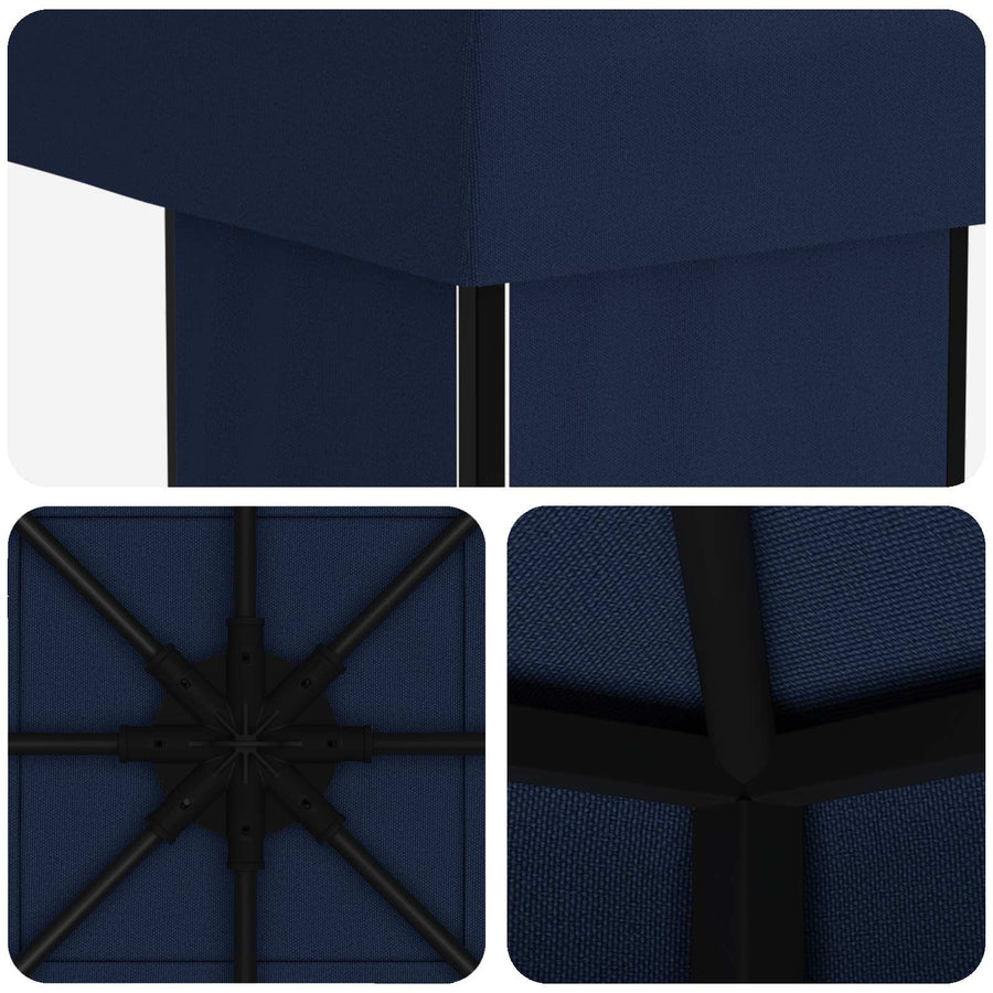 Prieel 4 × 3 m Blauw Polyester en staal 190
