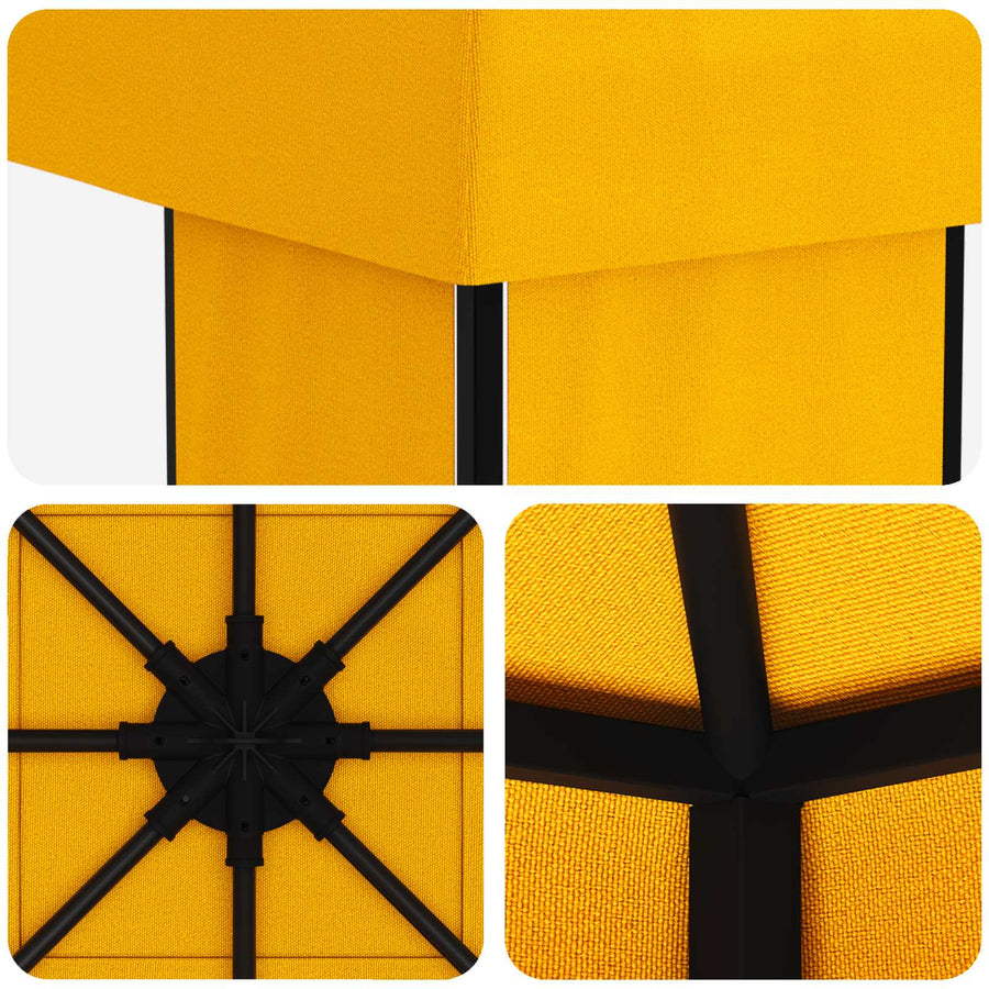 Prieel 4 × 3 m Geel Polyester en staal 190