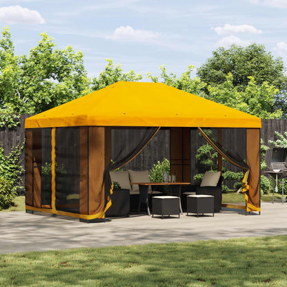 Prieel 4 × 3 m Geel Polyester en staal 190