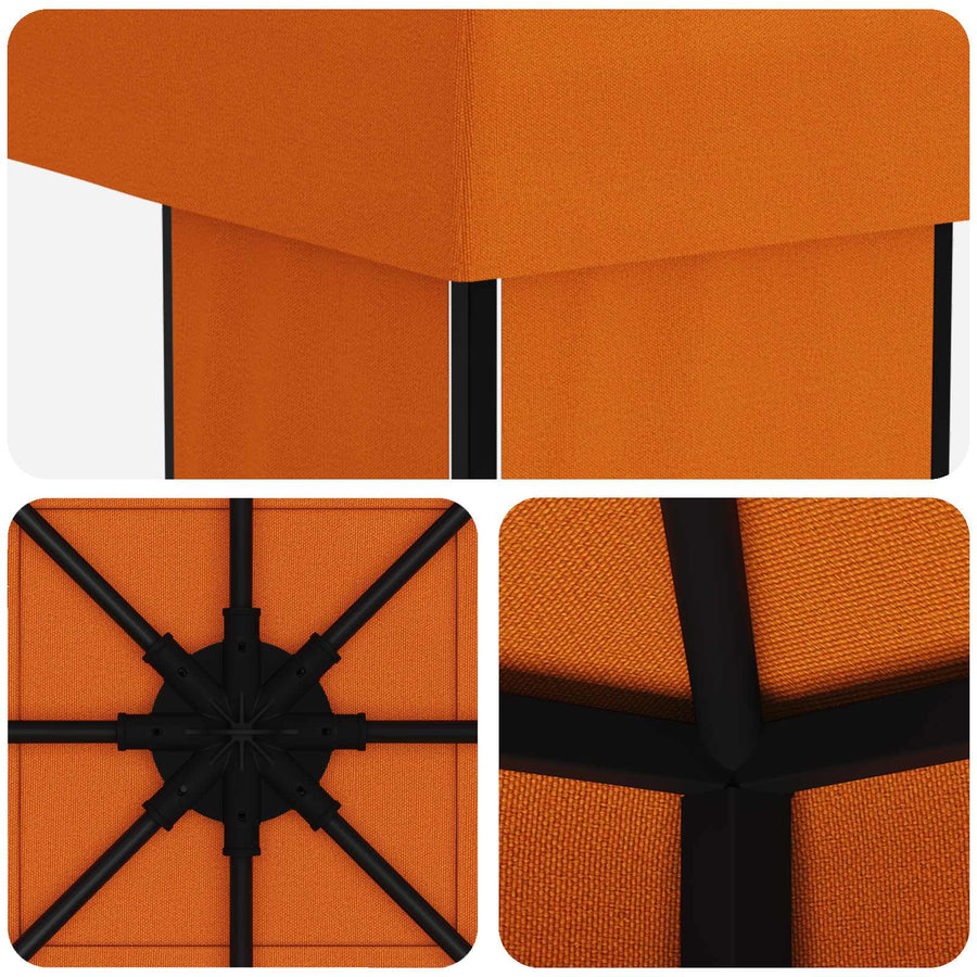 Prieel 4 × 3 m Oranje Polyester en staal 190