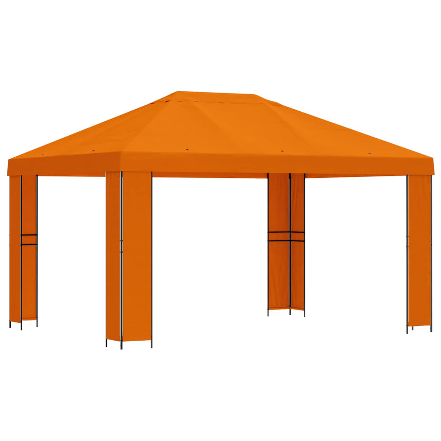 Prieel 4 × 3 m Oranje Polyester en staal 190
