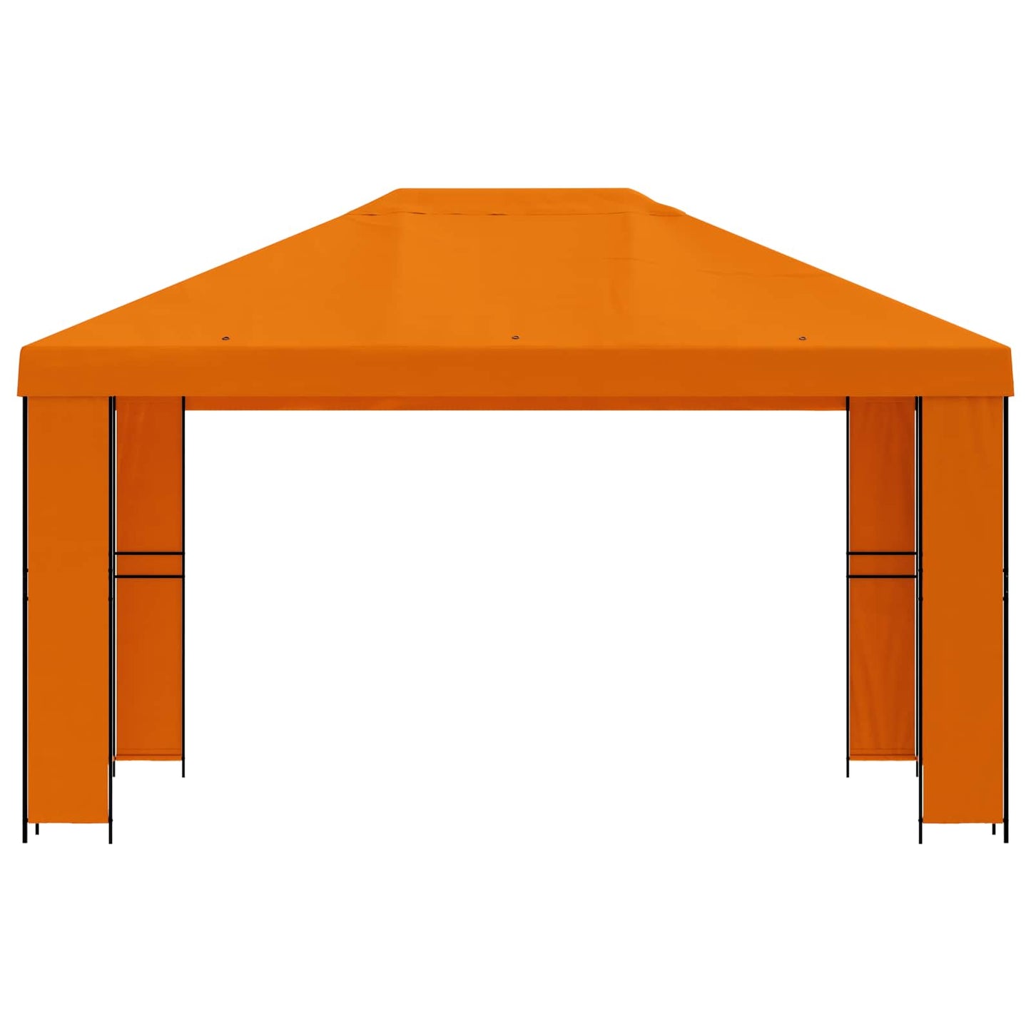 Prieel 4 × 3 m Oranje Polyester en staal 190