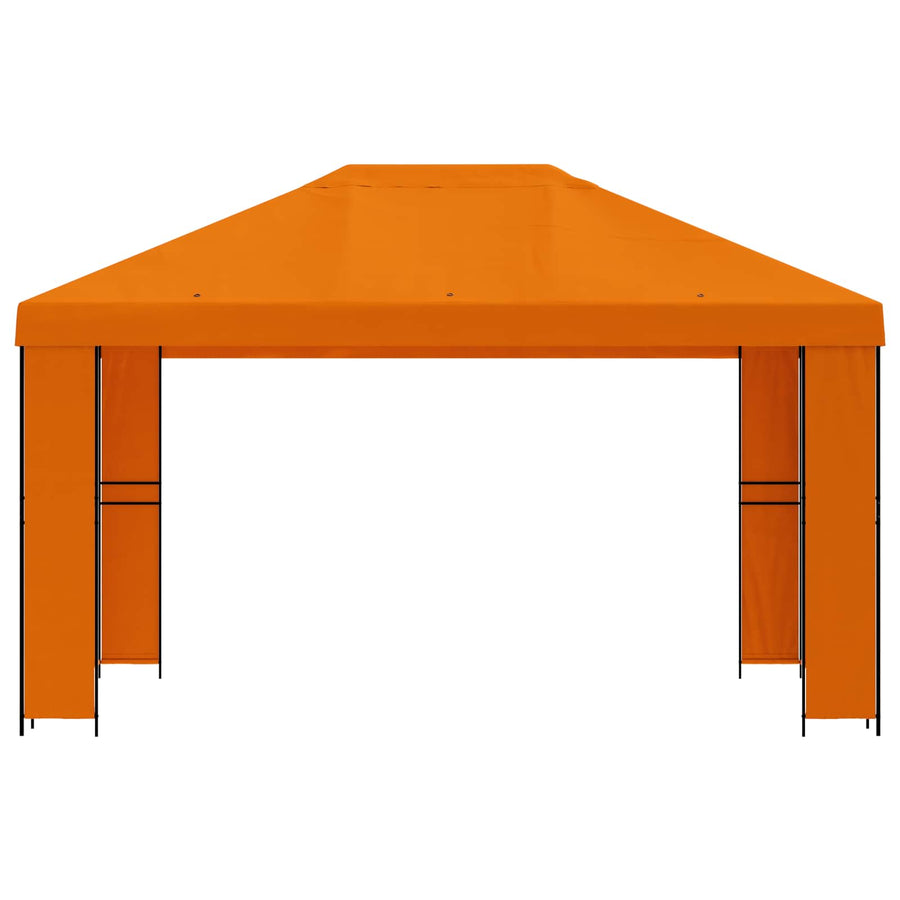 Prieel 4 × 3 m Oranje Polyester en staal 190