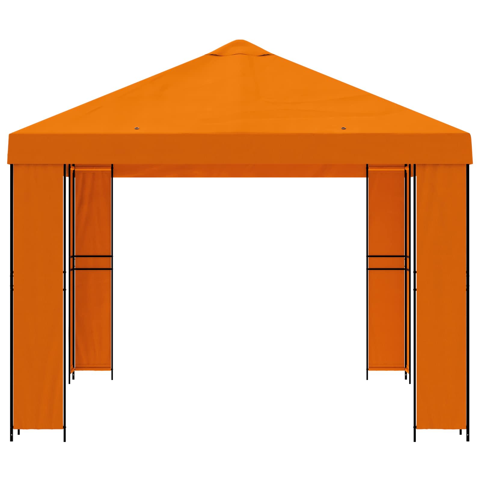 Prieel 4 × 3 m Oranje Polyester en staal 190