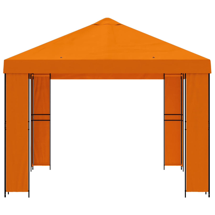 Prieel 4 × 3 m Oranje Polyester en staal 190