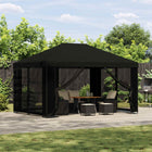 Prieel 400x300 cm zwart polyester staal