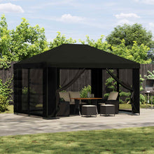 Prieel 4 × 3 m Zwart Polyester en staal 190