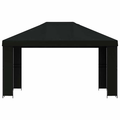 Prieel 4 × 3 m Zwart Polyester en staal 190