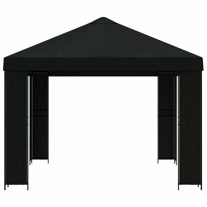 Prieel 4 × 3 m Zwart Polyester en staal 190