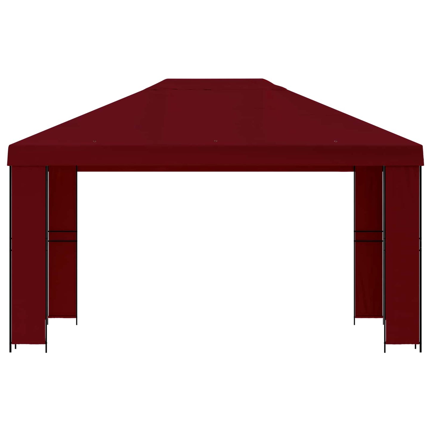 Prieel 4 × 3 m Bordeauxrood Polyester en staal 190
