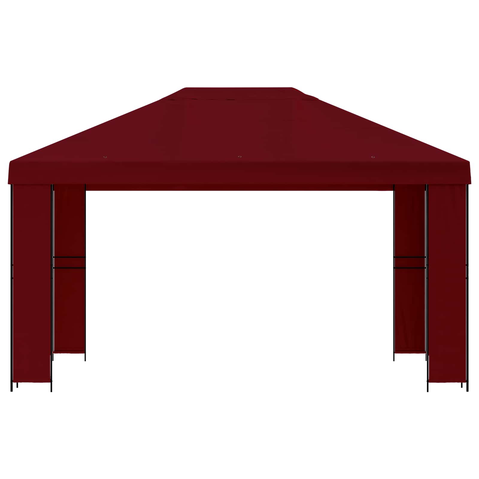 Prieel 4 × 3 m Bordeauxrood Polyester en staal 190