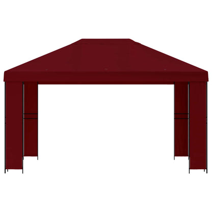Prieel 4 × 3 m Bordeauxrood Polyester en staal 190