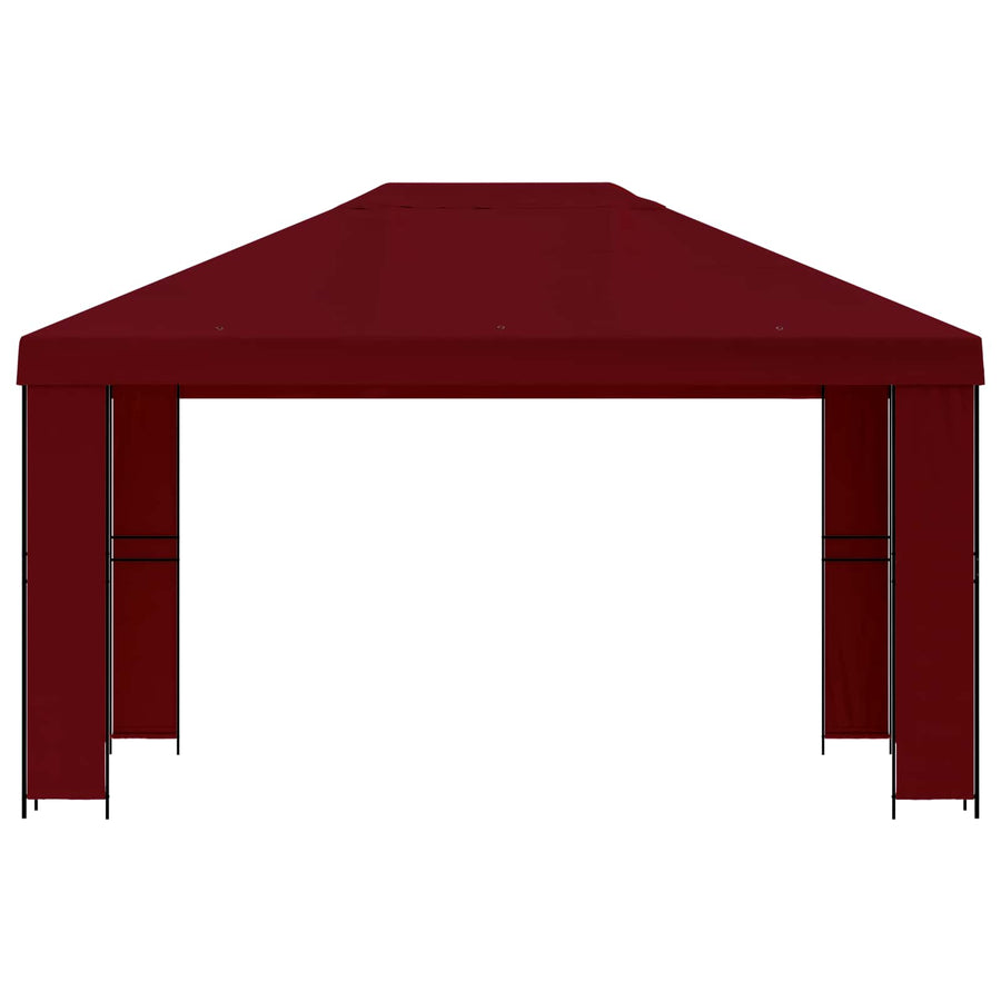 Prieel 4 × 3 m Bordeauxrood Polyester en staal 190