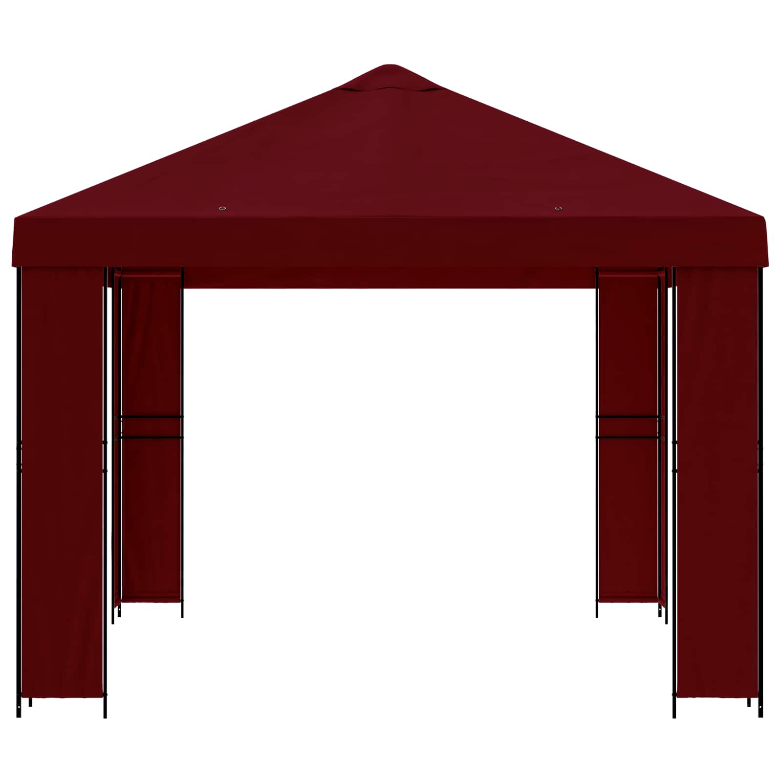 Prieel 4 × 3 m Bordeauxrood Polyester en staal 190
