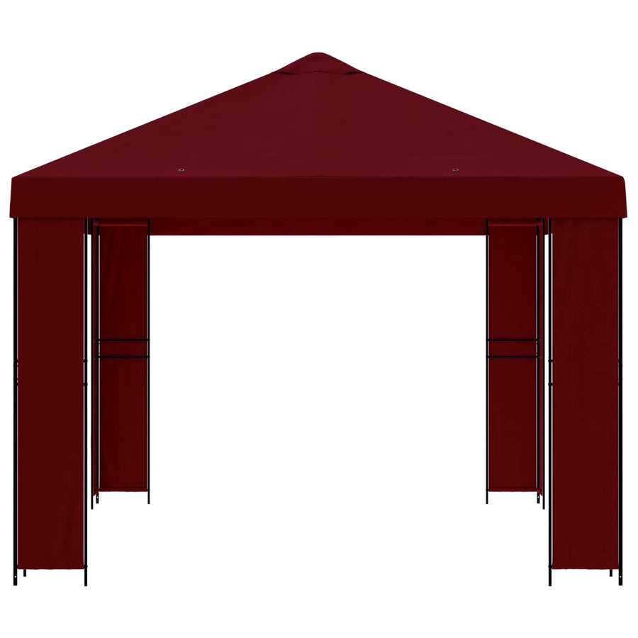 Prieel 4 × 3 m Bordeauxrood Polyester en staal 190