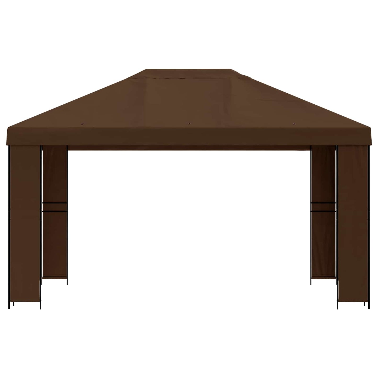Prieel 4 × 3 m Bruin Polyester en staal 190