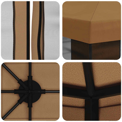 Tuin Gazebo met Zijwanden 4 × 3 m Beige Polyester en staal 190
