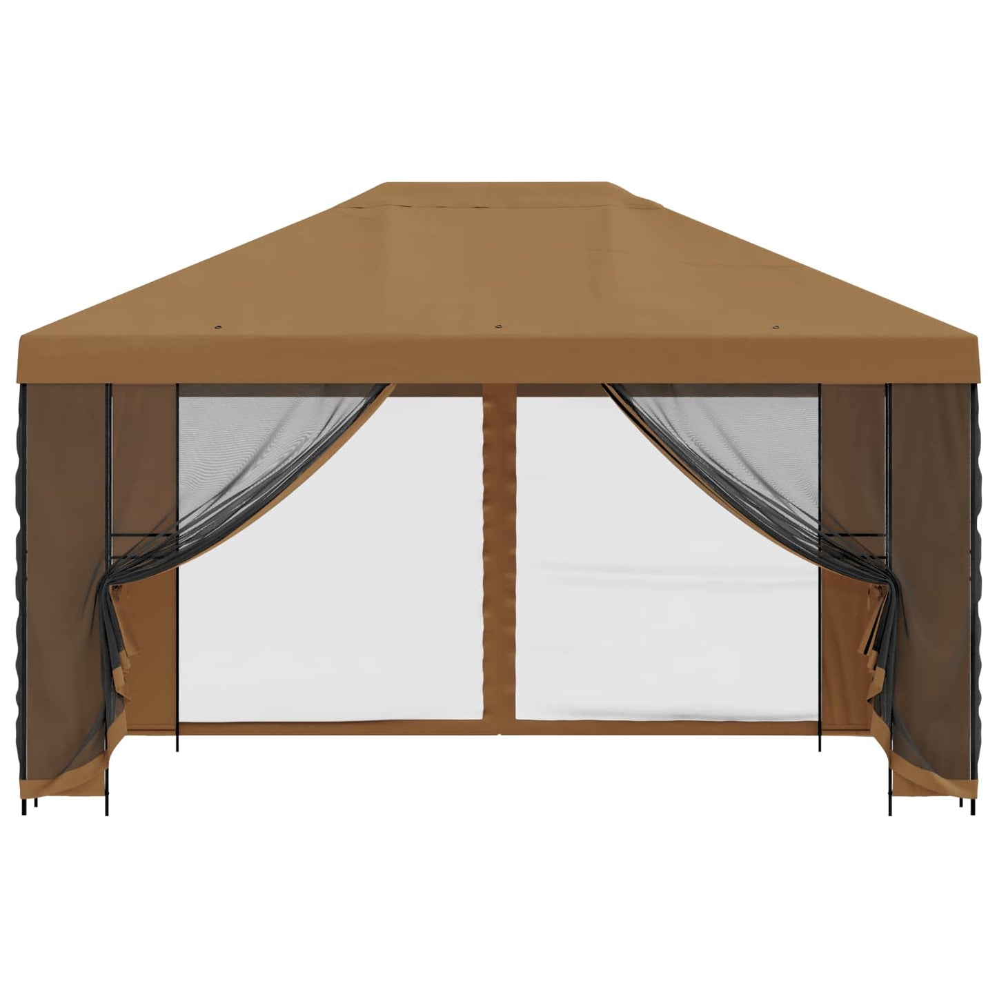Tuin Gazebo met Zijwanden 4 × 3 m Beige Polyester en staal 190