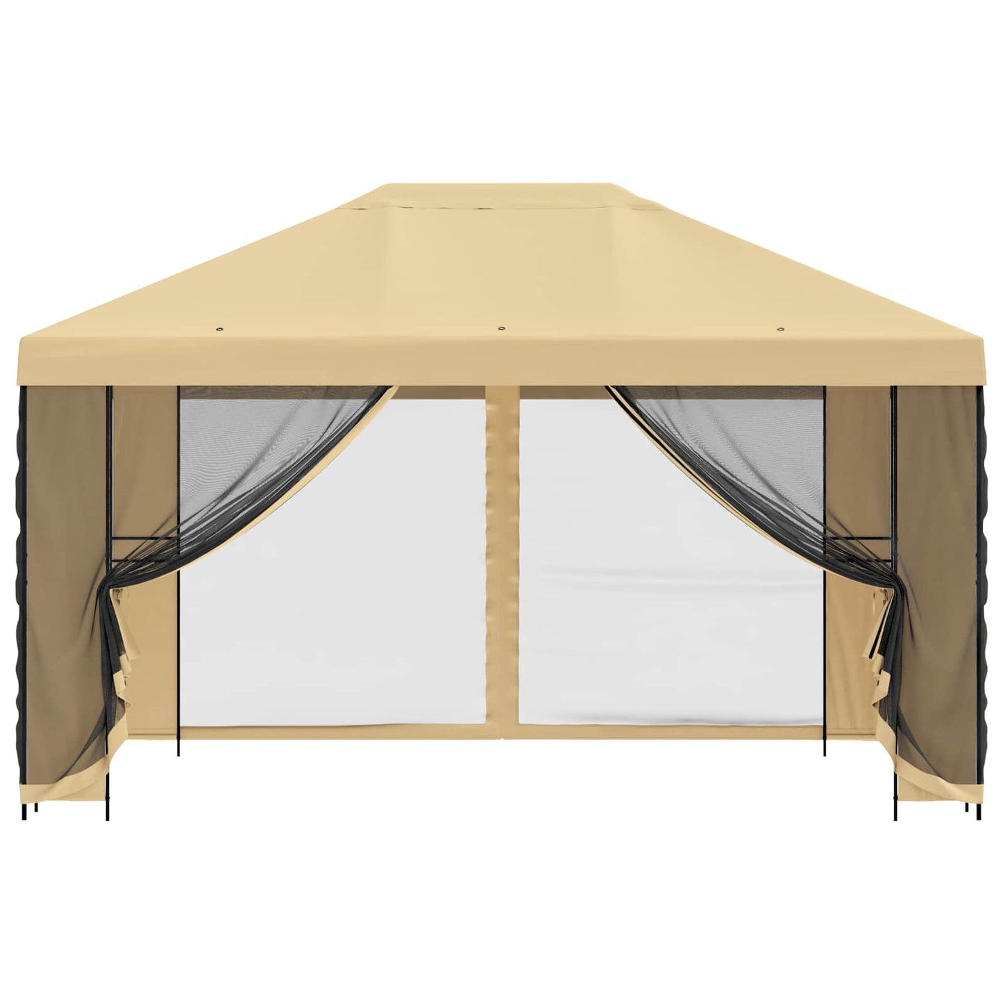 Tuin Gazebo met Zijwanden 4 × 3 m Crèmekleurig