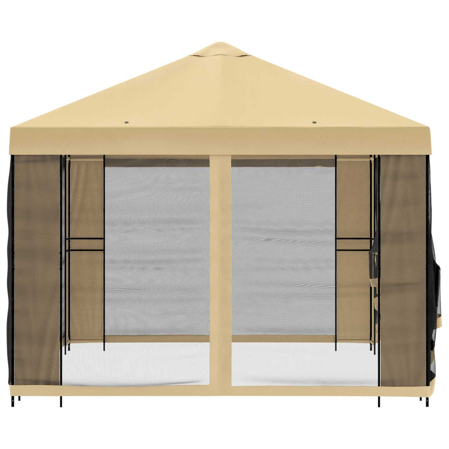 Tuin Gazebo met Zijwanden 4 × 3 m Crèmekleurig