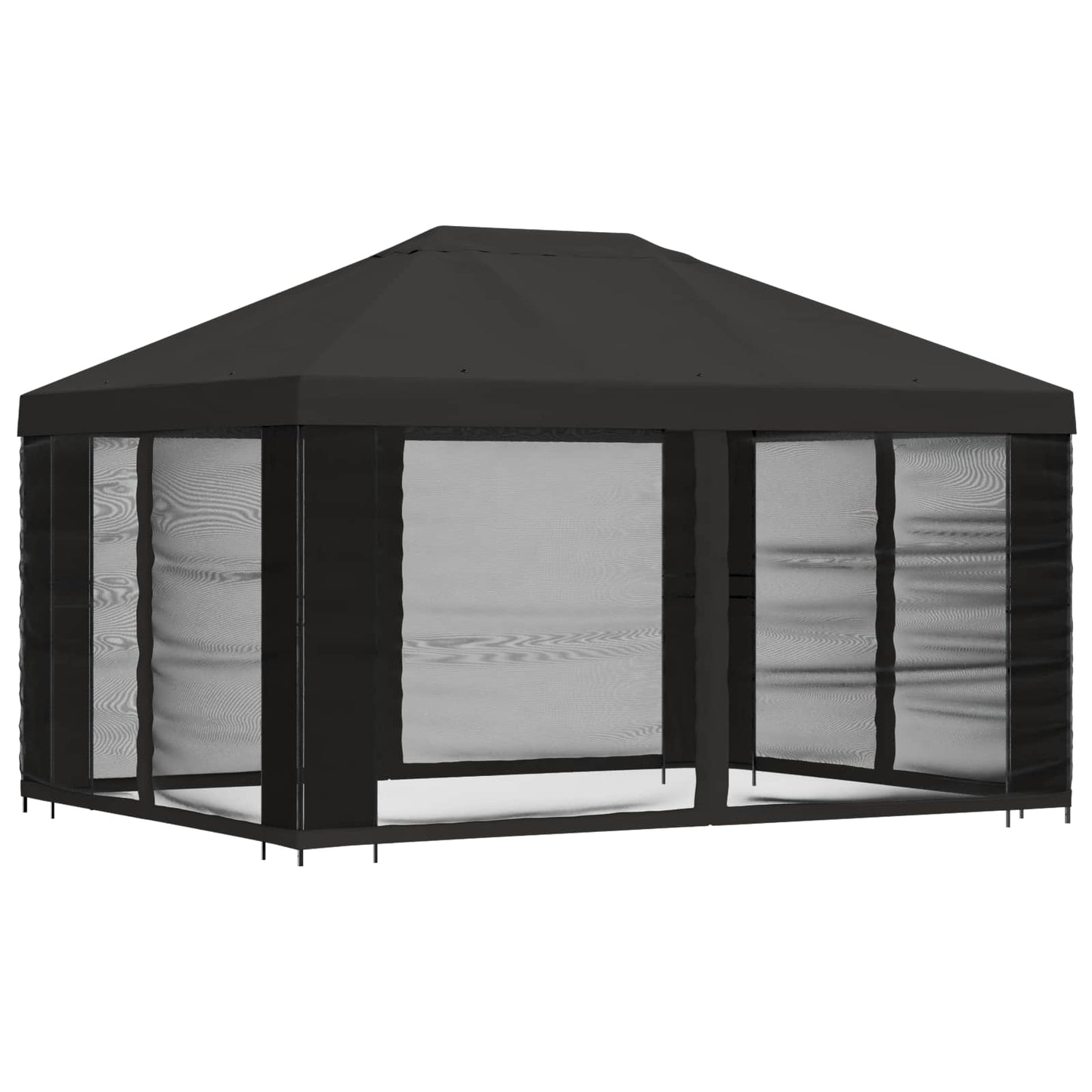 Tuin Gazebo met Zijwanden 4 × 3 m Antracietkleurig