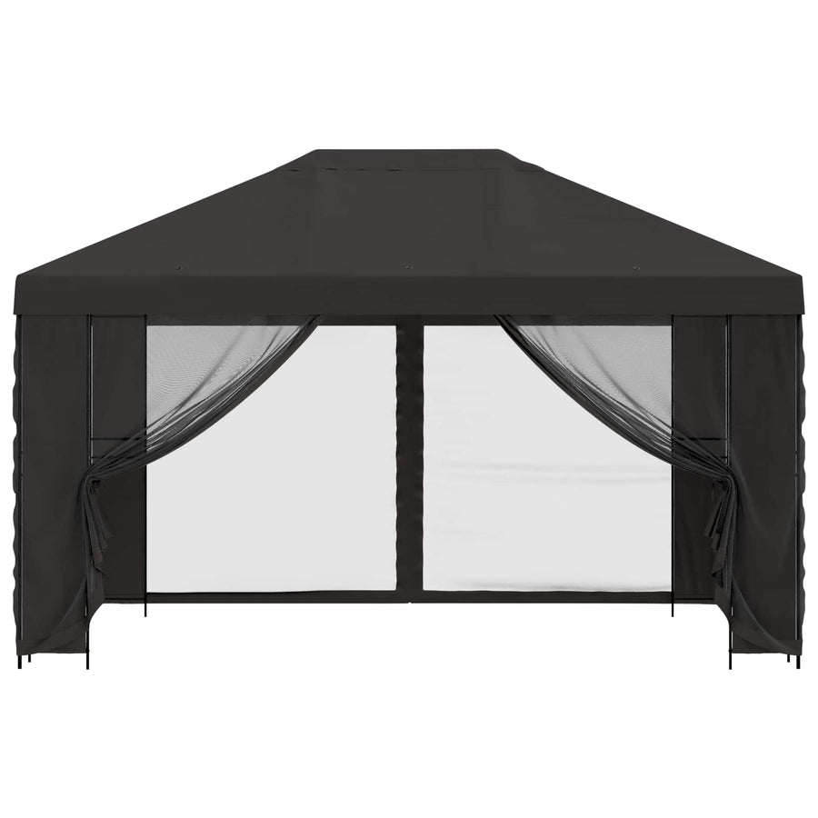 Tuin Gazebo met Zijwanden 4 × 3 m Antracietkleurig
